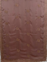 MIMOSA Peach Banarasi Chiffon Saree — pallu and zari work detail