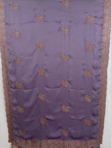 MIMOSA Violet Banarasi Chiffon Saree — pallu and zari work detail