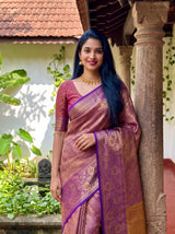 MIMOSA Magenta Kanjivaram Saree — pose 10 styling detail
