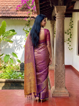 MIMOSA Magenta Kanjivaram Saree — pose 2 styling detail