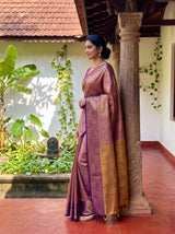 MIMOSA Magenta Kanjivaram Saree — pose 3 styling detail