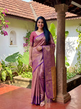 MIMOSA Magenta Kanjivaram Saree — pose 5 styling detail