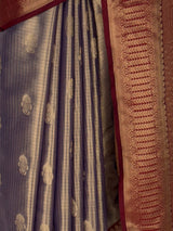 MIMOSA Jamun Kanjivaram Organza Saree — fleets shot full lifestyle
