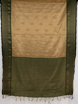 MIMOSA Mustard Kanjivaram Organza Saree — pallu and zari work detail