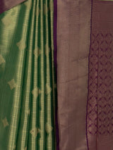 MIMOSA Green Kanjivaram Saree — fleets shot full lifestyle