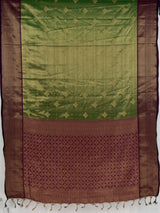 MIMOSA Green Kanjivaram Saree — pallu and zari work detail