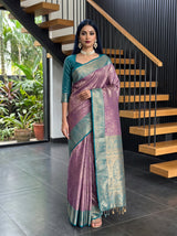MIMOSA Magenta Kanjivaram Art Silk Saree — AI Model lifestyle pose 1