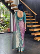 MIMOSA Magenta Kanjivaram Art Silk Saree — Saree shot pallu and body