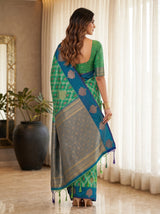 MIMOSA Rama Pochampally Saree — pose 2 styling detail