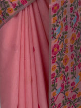 MIMOSA Peach Banarasi Linen Saree — fleets shot full lifestyle