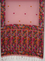 MIMOSA Peach Banarasi Linen Saree — pallu and zari work detail