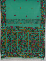 MIMOSA Rama Banarasi Linen Saree — pallu and zari work detail