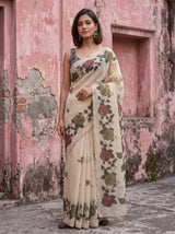 MIMOSA Grey Banarasi Saree — pose 10 styling detail