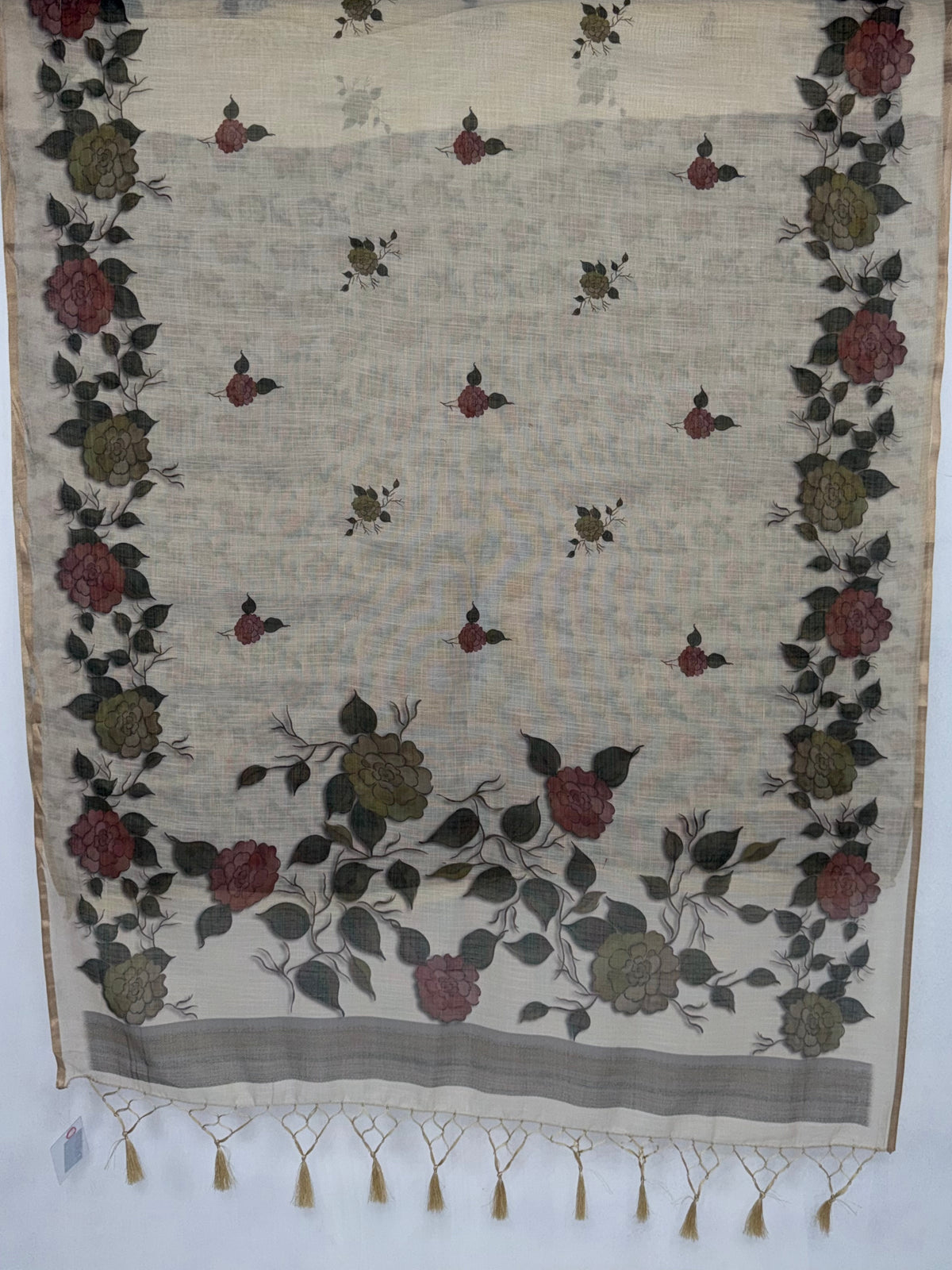 MIMOSA Grey Banarasi Saree — pallu and zari work detail