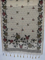 MIMOSA Grey Banarasi Saree — pallu and zari work detail