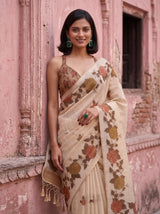 MIMOSA Mehndi Banarasi Saree — pose 10 styling detail