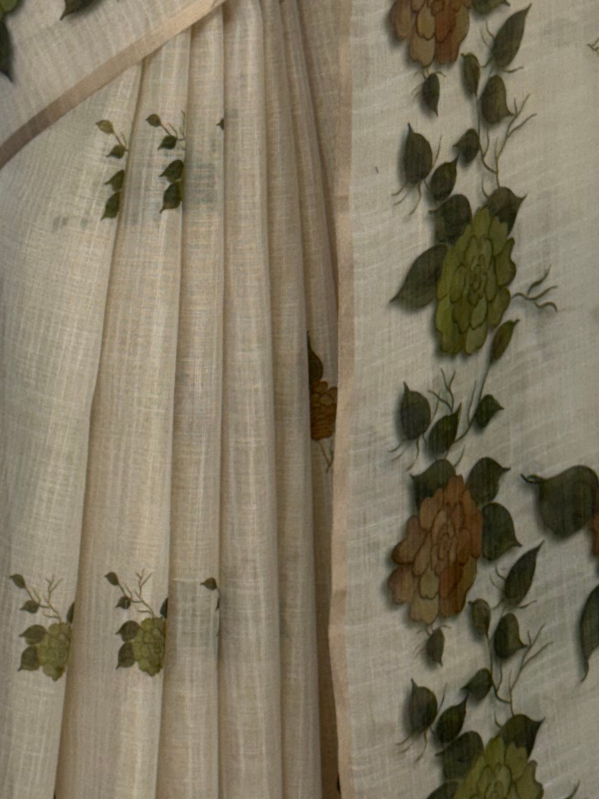 MIMOSA Olive Banarasi Saree — fleets shot full lifestyle