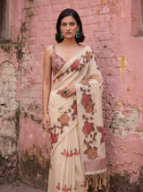 MIMOSA Pink Banarasi Saree — pose 10 styling detail