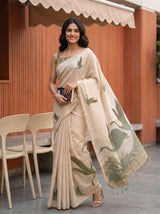 MIMOSA Green Banarasi Saree — pose 5 styling detail