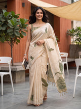 MIMOSA Green Banarasi Saree — pose 6 styling detail