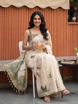MIMOSA Green Banarasi Saree — pose 8 styling detail