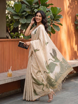 MIMOSA Green Banarasi Saree — pose 9 styling detail
