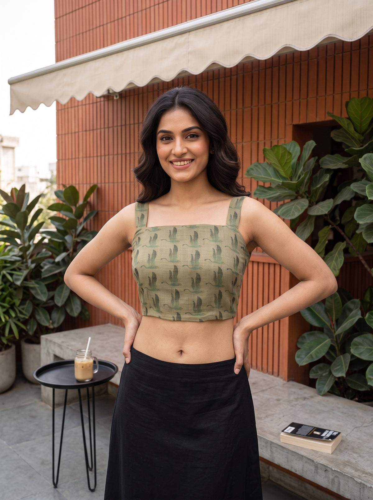 MIMOSA Green Banarasi Saree — blouse close-up