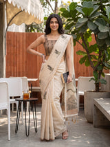 MIMOSA Olive Banarasi Saree — pose 4 styling detail
