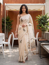MIMOSA Olive Banarasi Saree — pose 6 styling detail