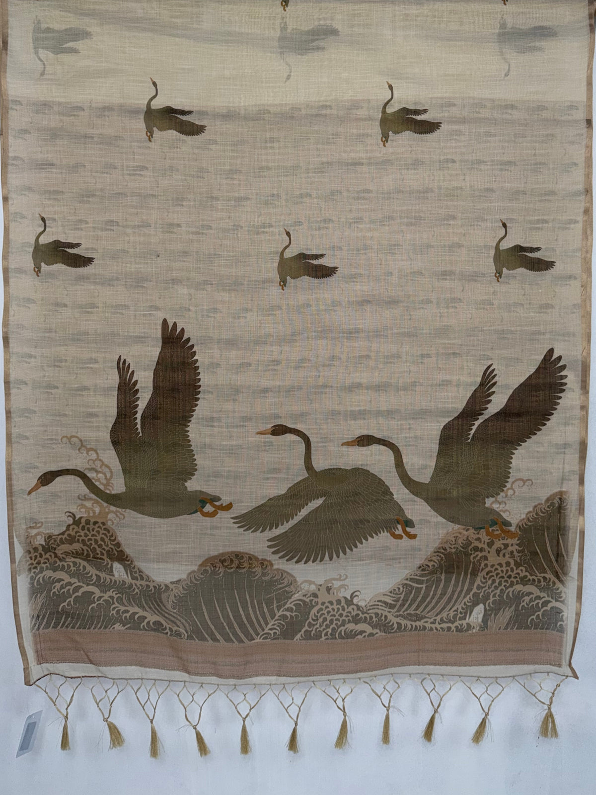 MIMOSA Olive Banarasi Saree — pallu and zari work detail