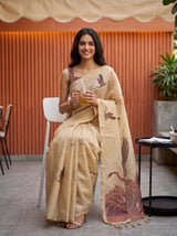 MIMOSA Peach Banarasi Saree — pose 8 styling detail