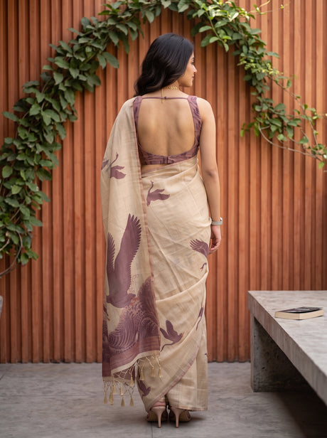 MIMOSA Pink Banarasi Saree — pose 2 styling detail