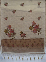 MIMOSA Mustard Banarasi Linen Saree — pallu and zari work detail