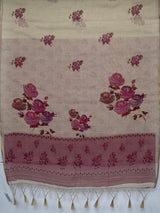 MIMOSA Pink Banarasi Linen Saree — pallu and zari work detail