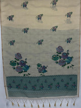MIMOSA Sapphire Banarasi Linen Saree — pallu and zari work detail