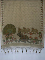 MIMOSA Tussar Banarasi Linen Saree — pallu and zari work detail