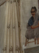 MIMOSA Grey Banarasi Saree — fleets shot full lifestyle