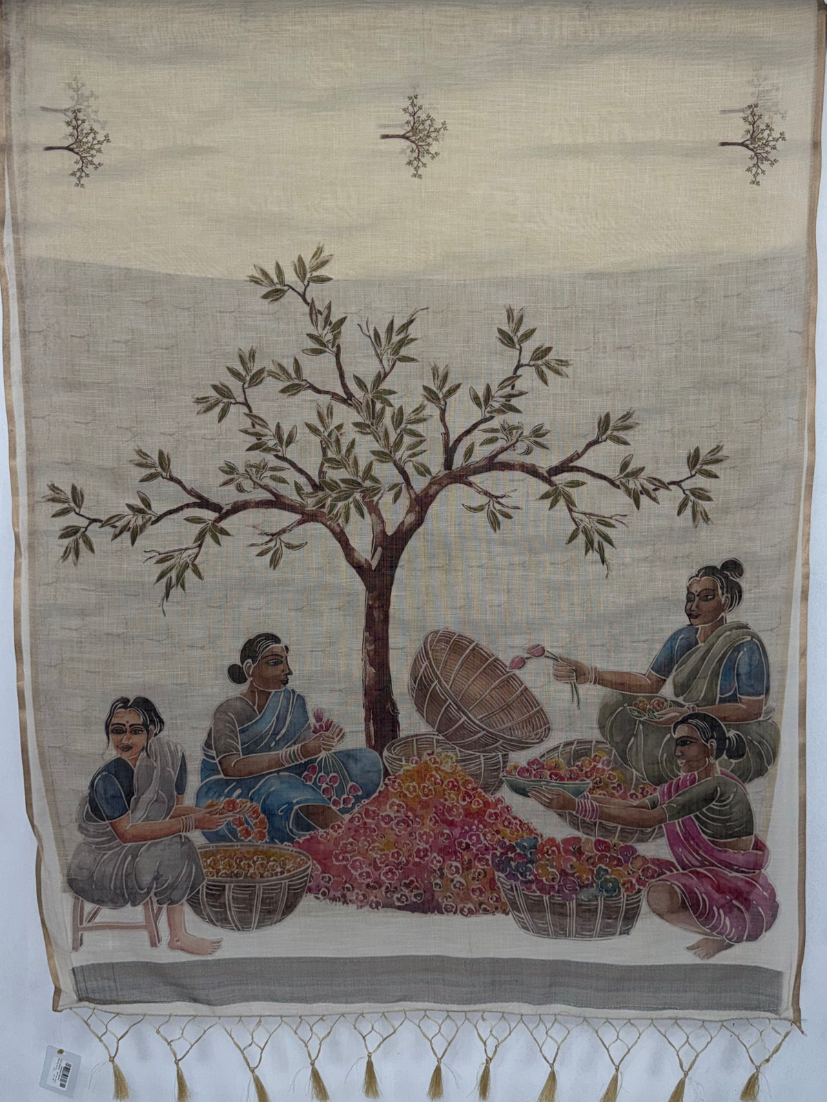 MIMOSA Grey Banarasi Saree — pallu and zari work detail
