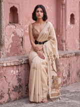 MIMOSA Mustard Banarasi Saree — pose 8 styling detail