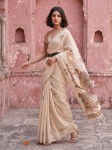 MIMOSA Mustard Banarasi Saree — pose 9 styling detail