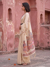 MIMOSA Peach Banarasi Saree — pose 3 styling detail