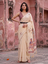 MIMOSA Peach Banarasi Saree — pose 4 styling detail