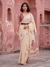 MIMOSA Peach Banarasi Saree — pose 6 styling detail