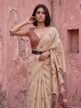 MIMOSA Pink Banarasi Saree — pose 10 styling detail