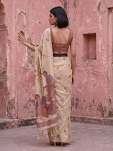 MIMOSA Pink Banarasi Saree — pose 2 styling detail