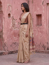 MIMOSA Pink Banarasi Saree — pose 3 styling detail