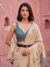 MIMOSA Sapphire Banarasi Saree — pose 10 styling detail