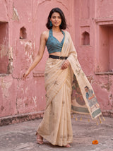 MIMOSA Sapphire Banarasi Saree — pose 9 styling detail