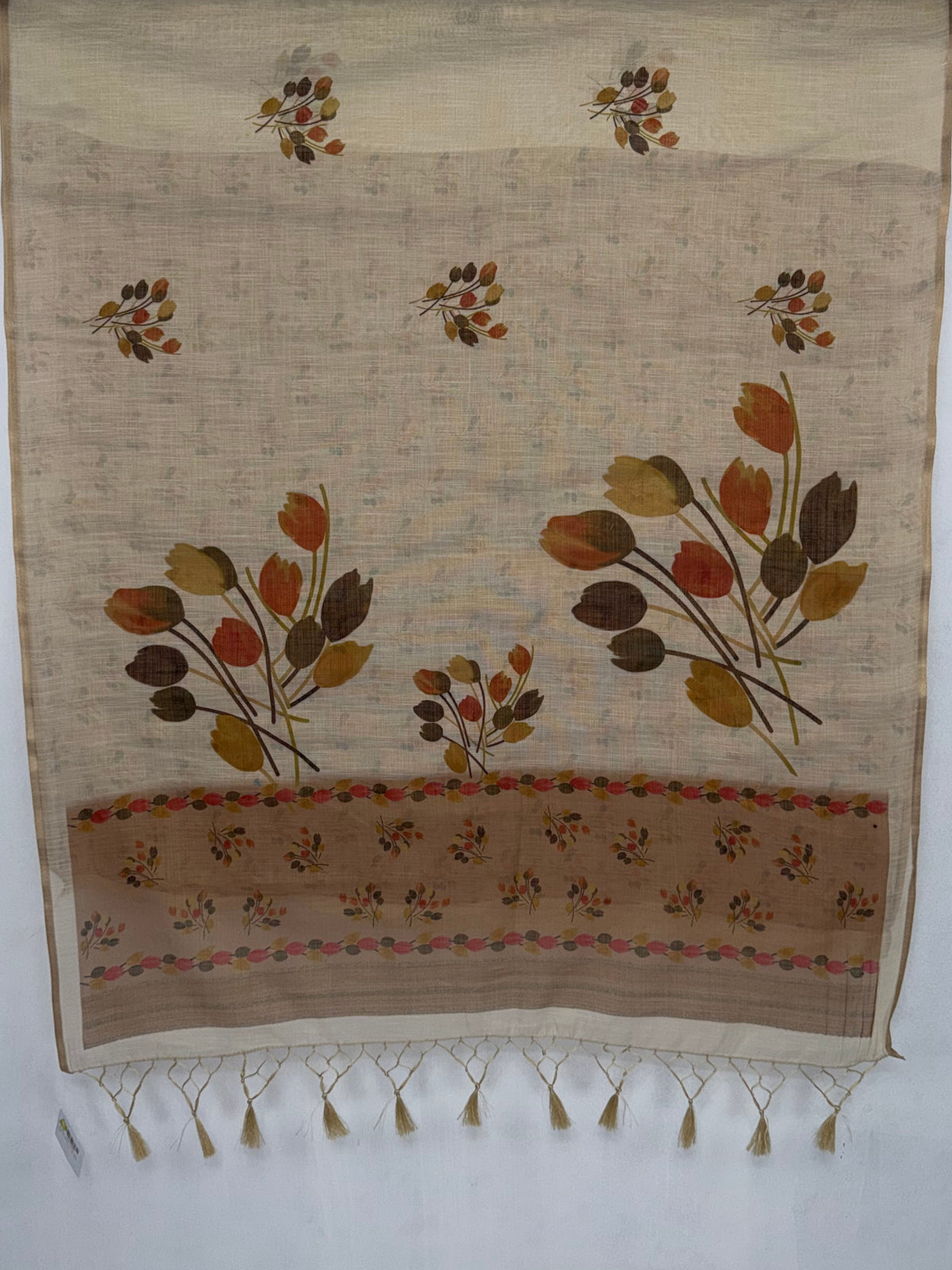 MIMOSA Mustard Banarasi Saree — pallu and zari work detail