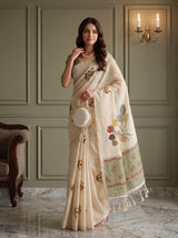 MIMOSA Olive Banarasi Saree — pose 9 styling detail